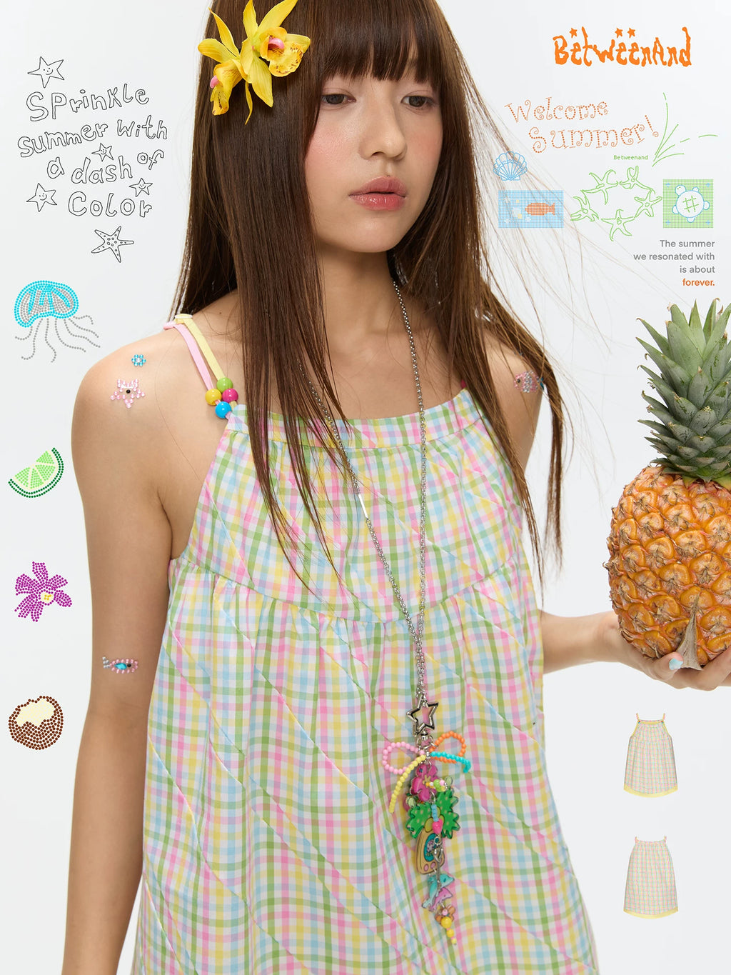 Colorful checkered sleeveless top