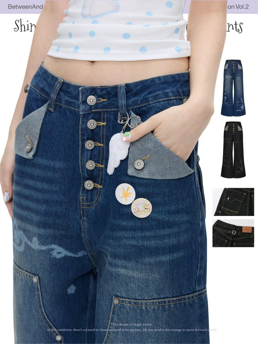 Shinpink printed waistband cropped pants