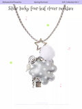 Silver lucky four-leaf necklace