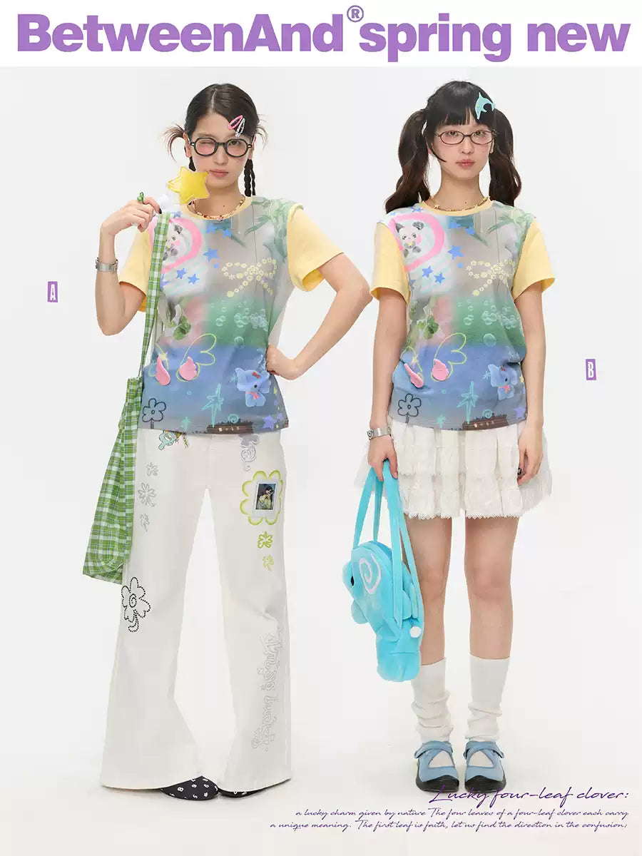 Patchwork dreamcore t-shirt