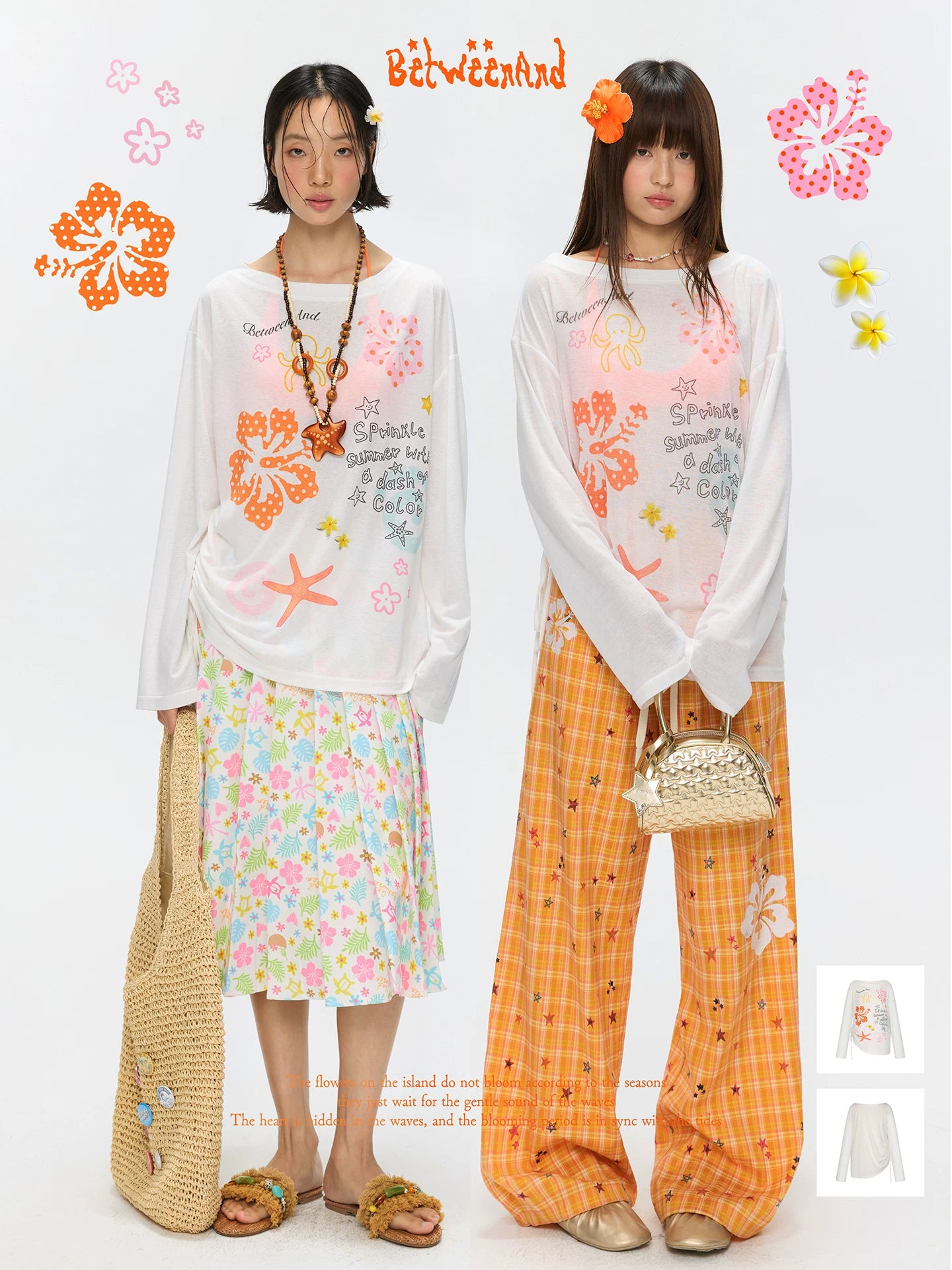 Hibiscus flower sun protection cover-up top