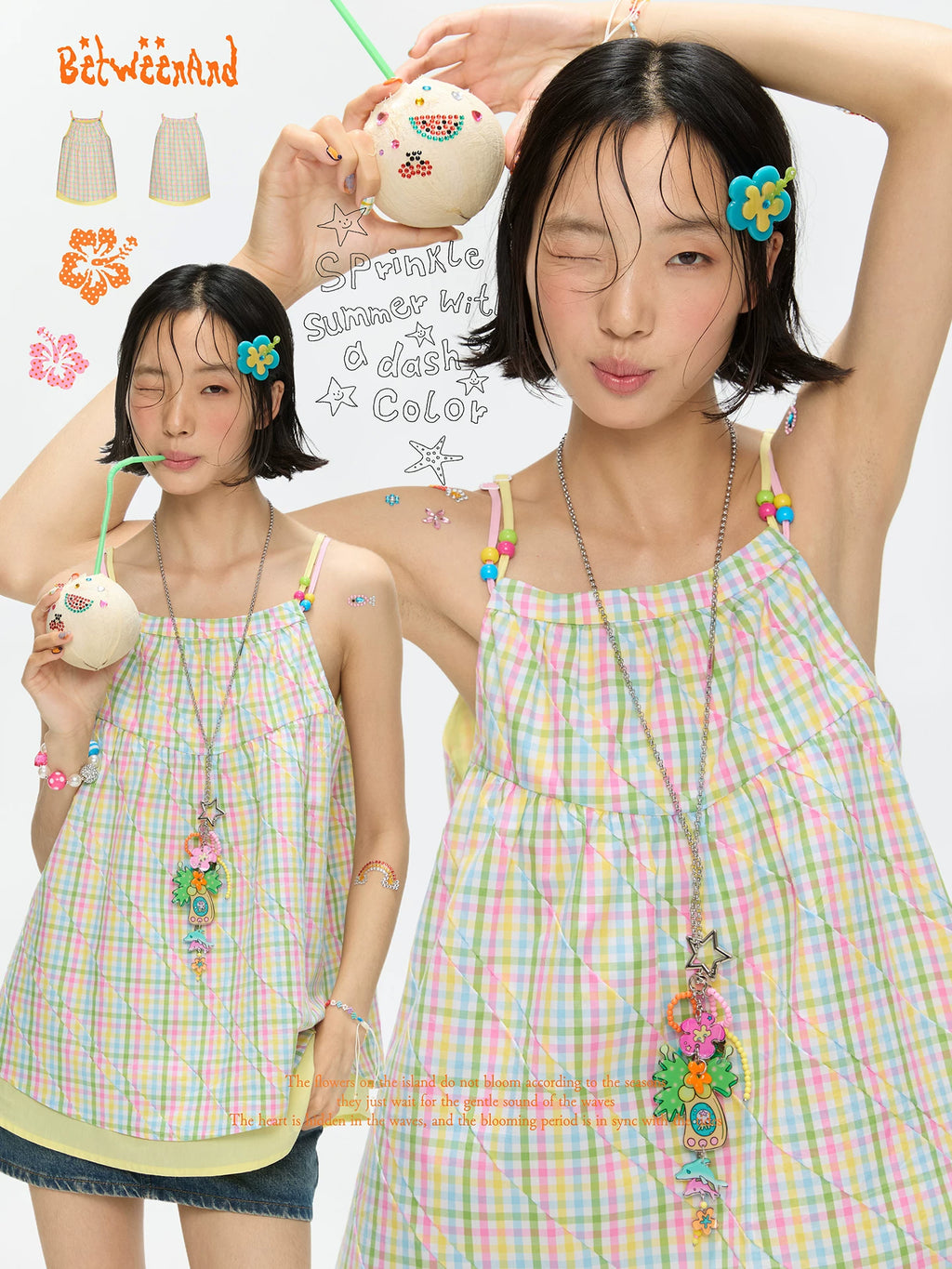 Colorful checkered sleeveless top