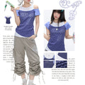 Magic vine fake two piece shoulder t-shirt