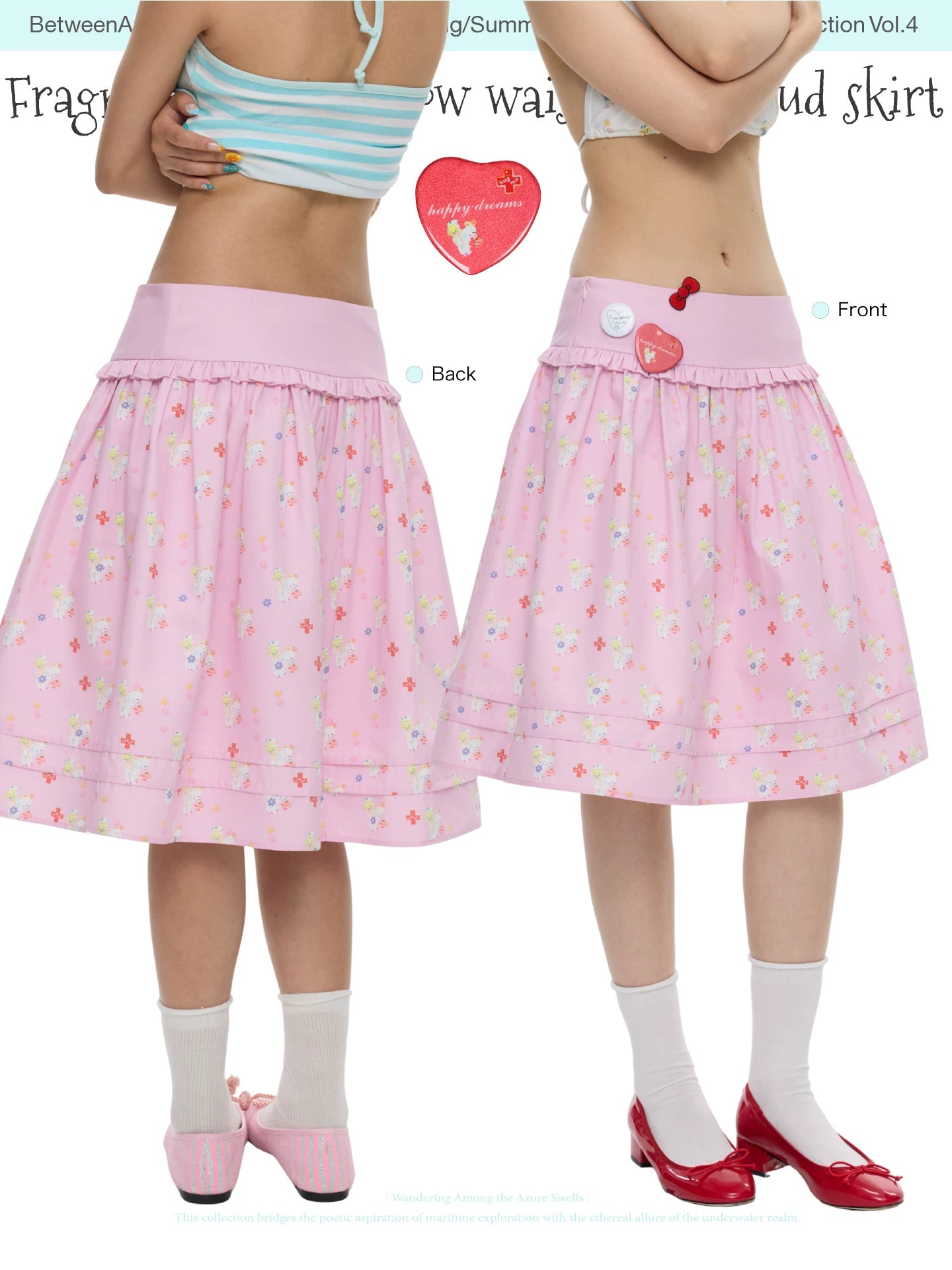 Fragmented flower low waist skirt