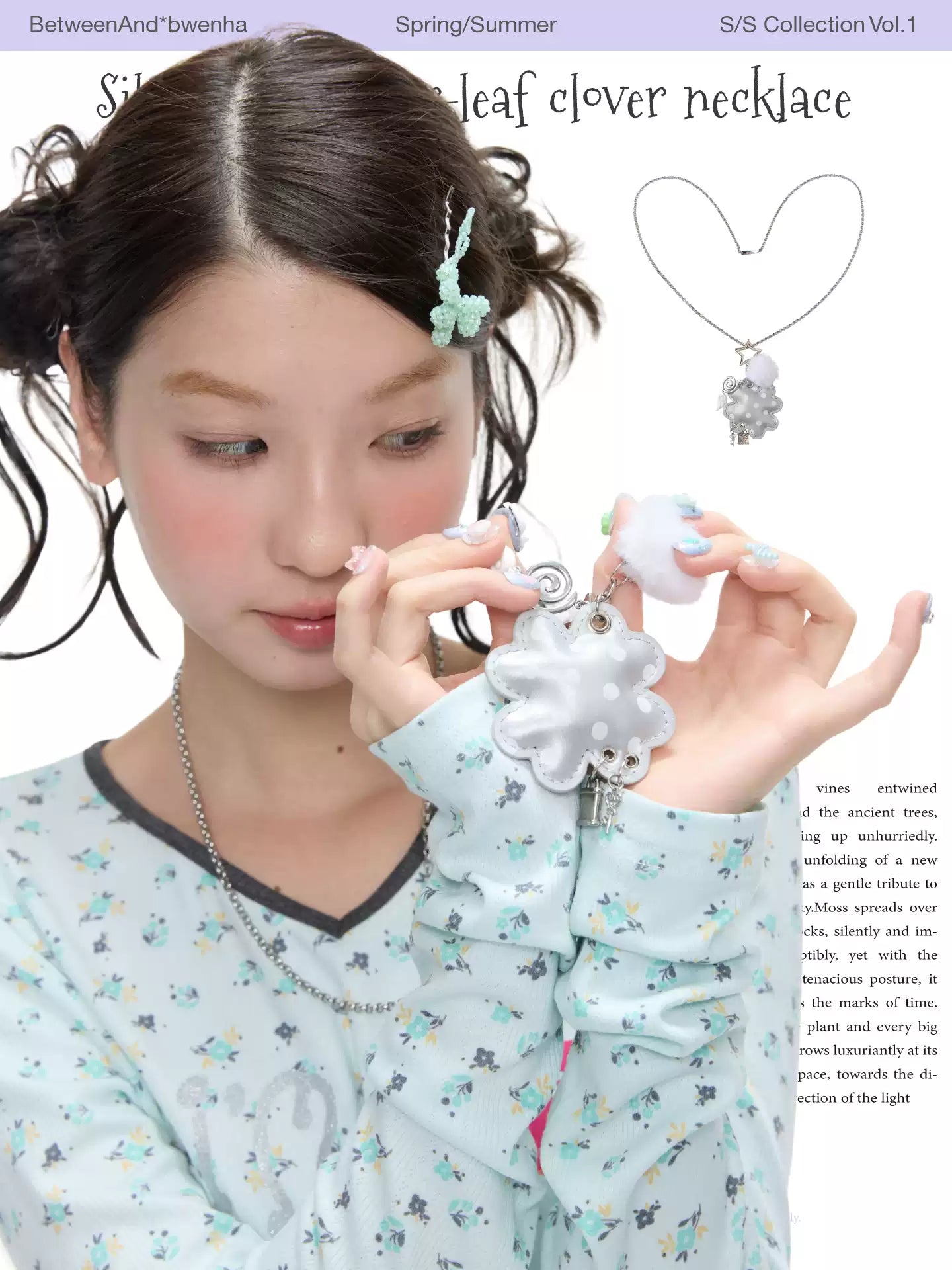 Silver lucky four-leaf necklace