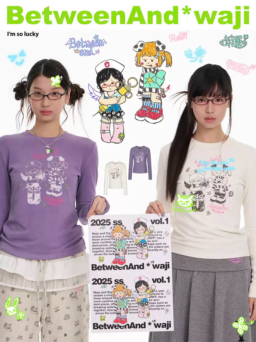 Waji co-branded foam printed top