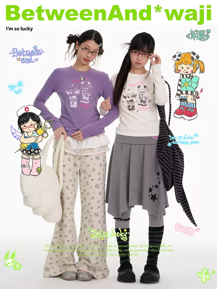 Waji co-branded foam printed top