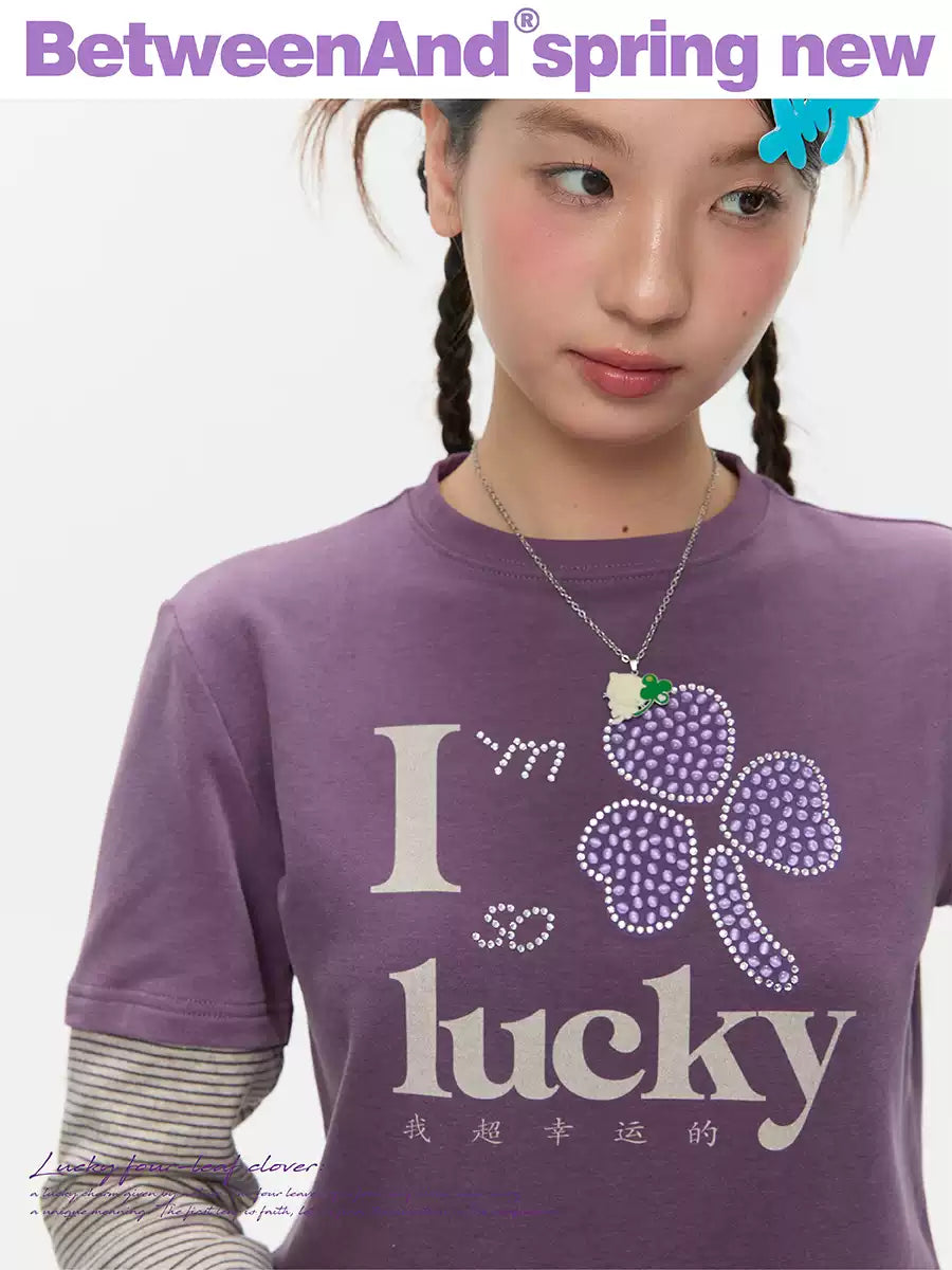 I'm so lucky with a two-piece patchwork striped knit base