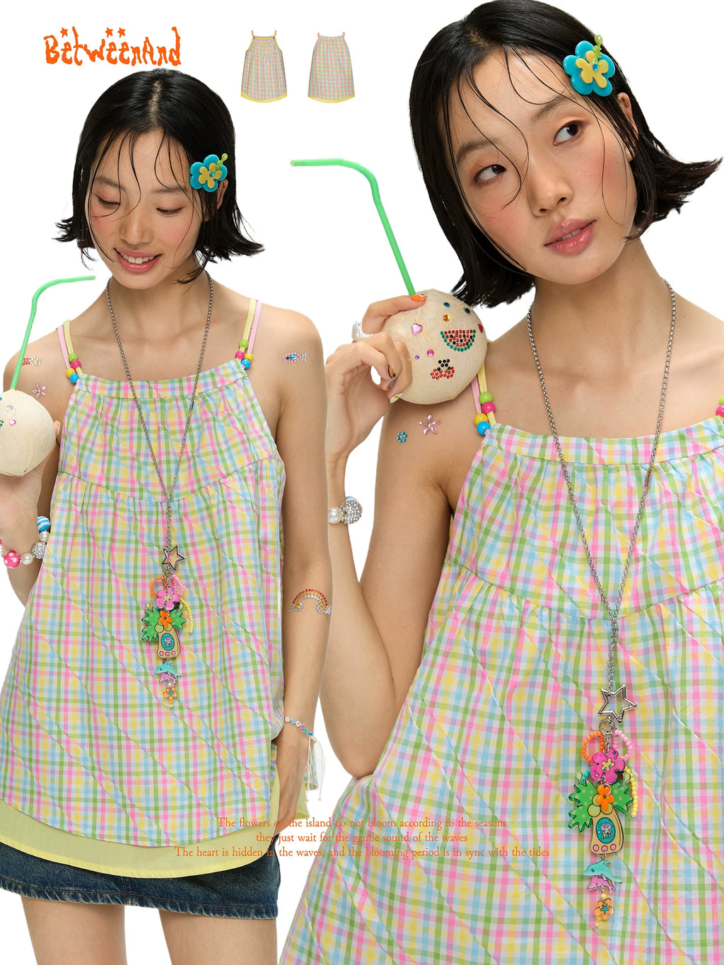 Colorful checkered sleeveless top
