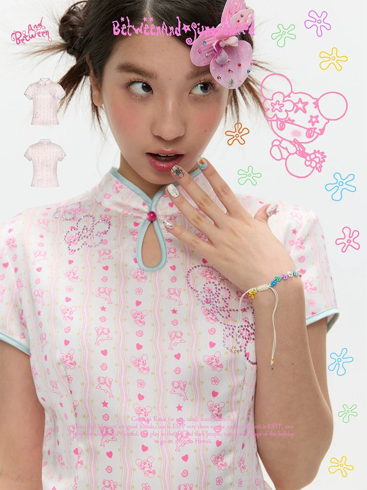 Summer powder Chinese top