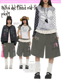 Polka dot fleece mid-length pants