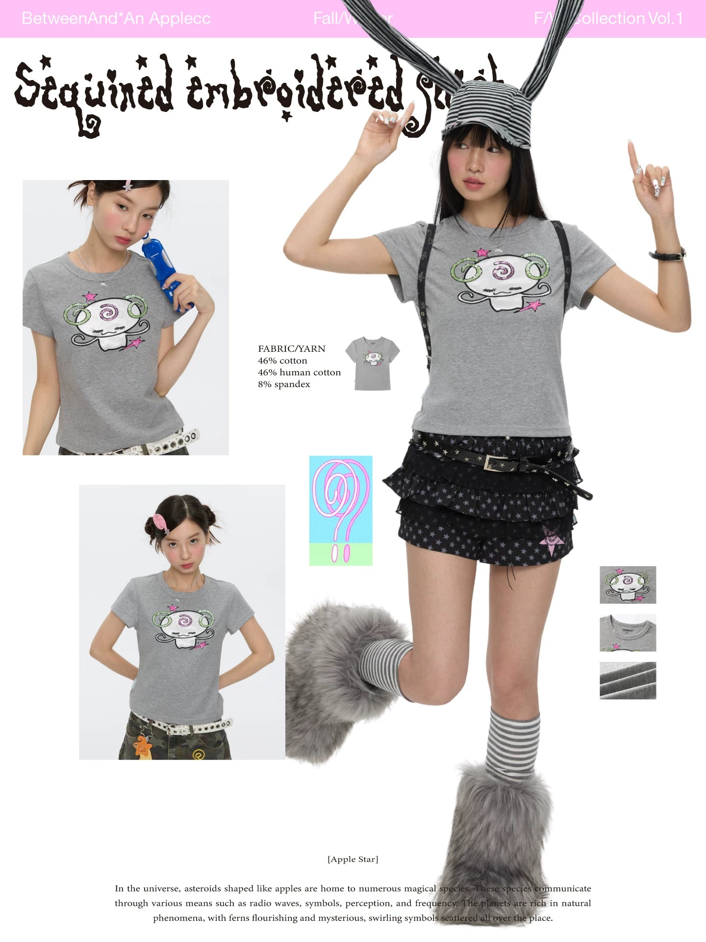 Sequined embroidered t-shirt