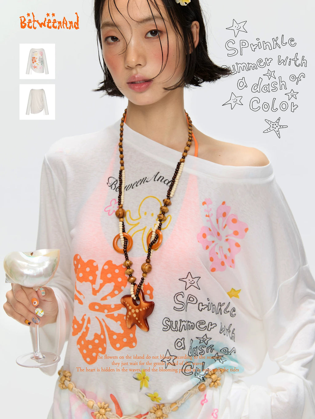 Hibiscus flower sun protection cover-up top