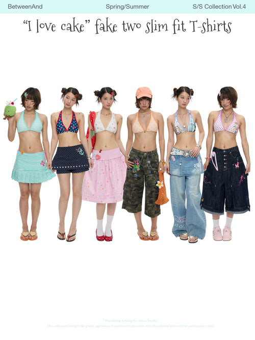 "I love cake" swimwear collection pendant bikini tops