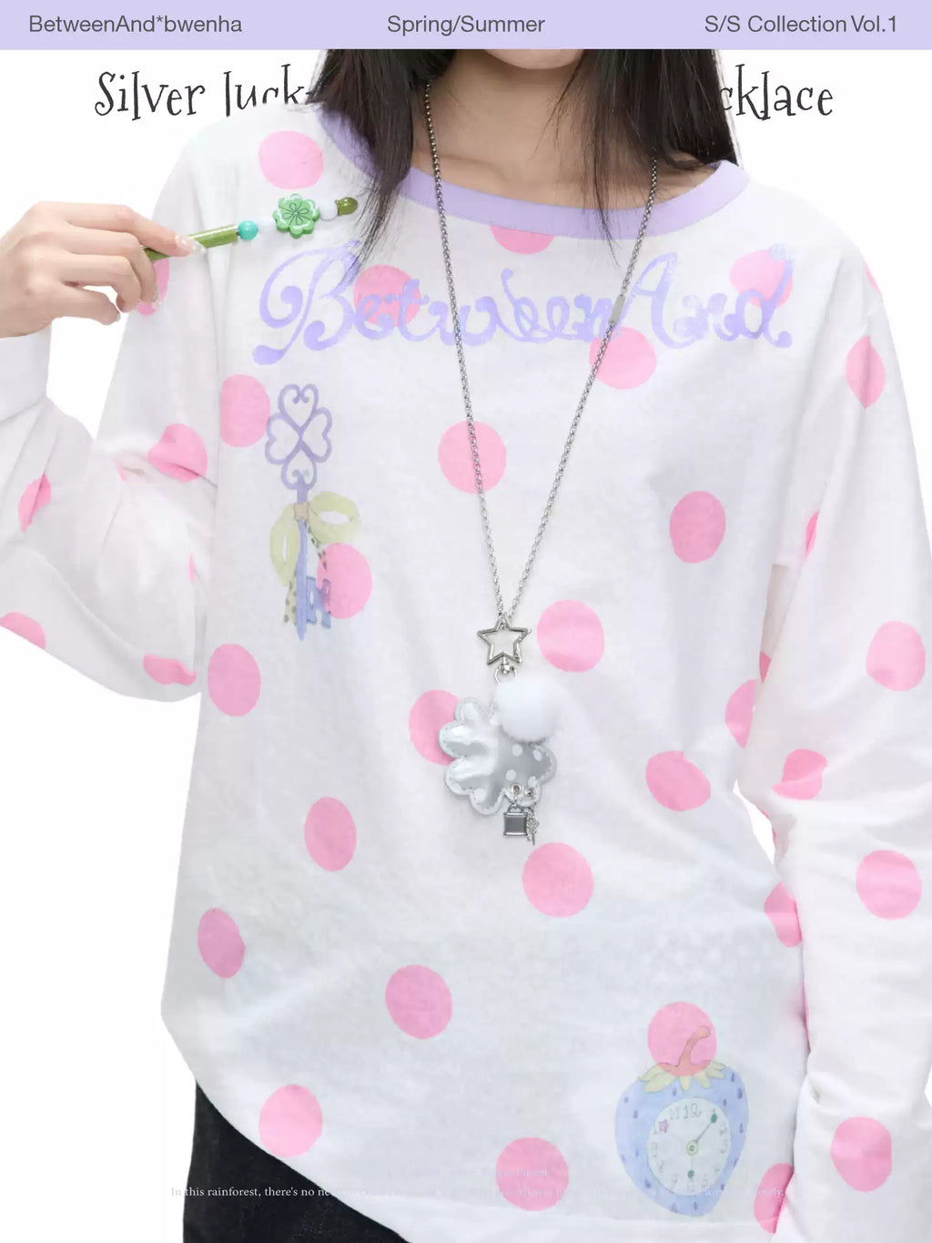 Silver lucky four-leaf necklace