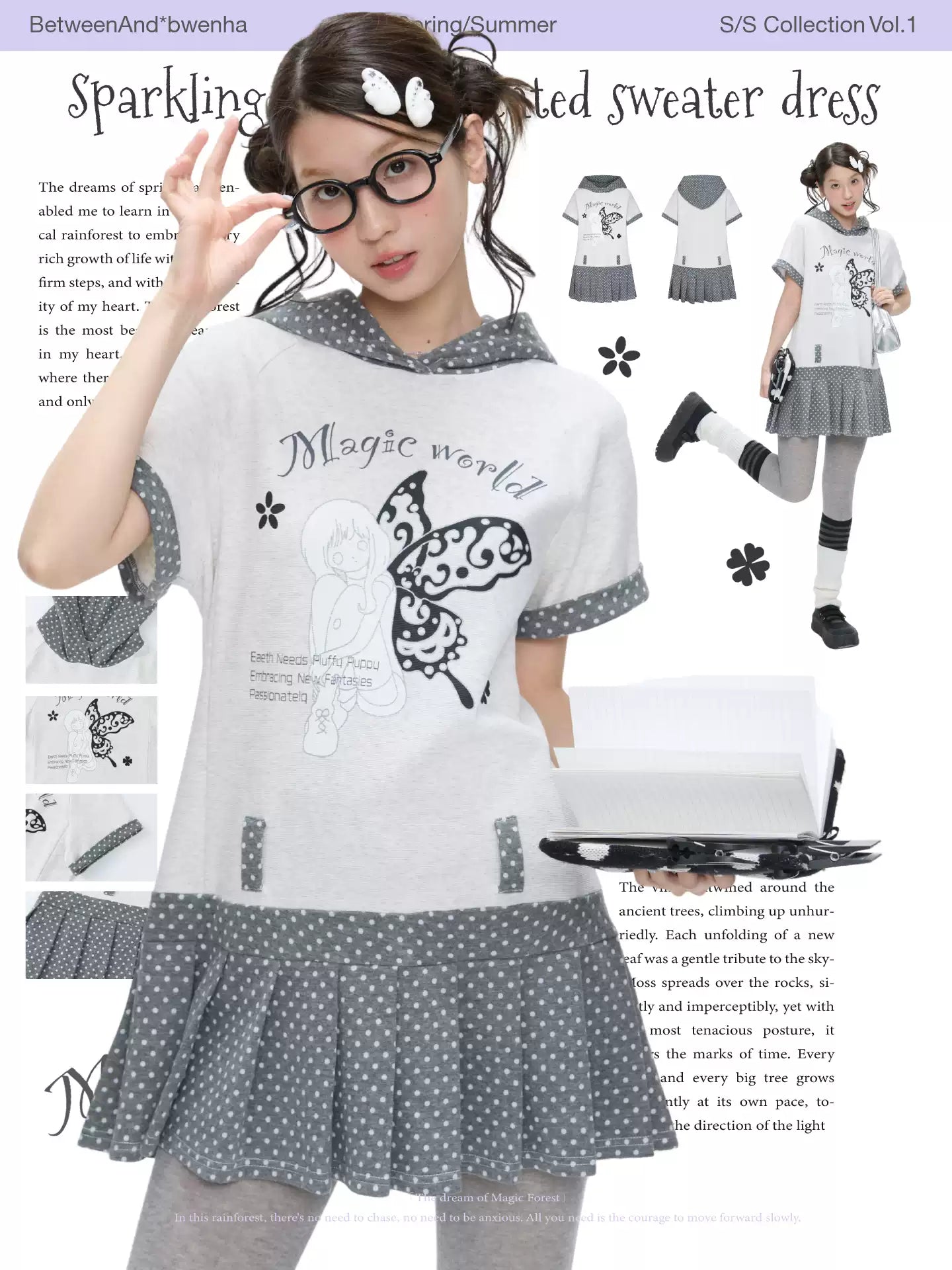 Sparkling printed pleated sweater dress