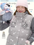 Polka-dot teddy hooded padded vest
