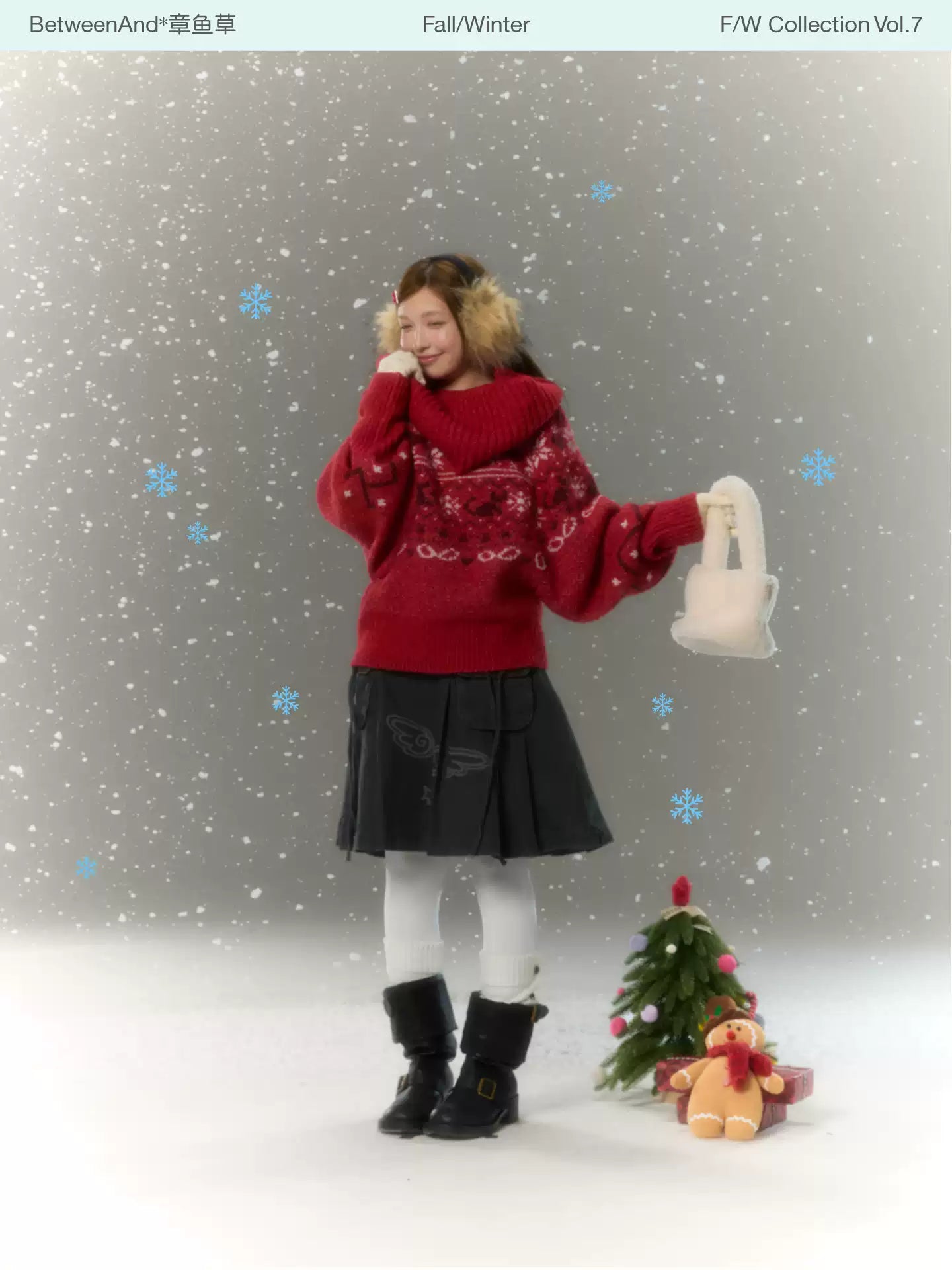 Fair Isle knit sweater with oversized Nordic collar