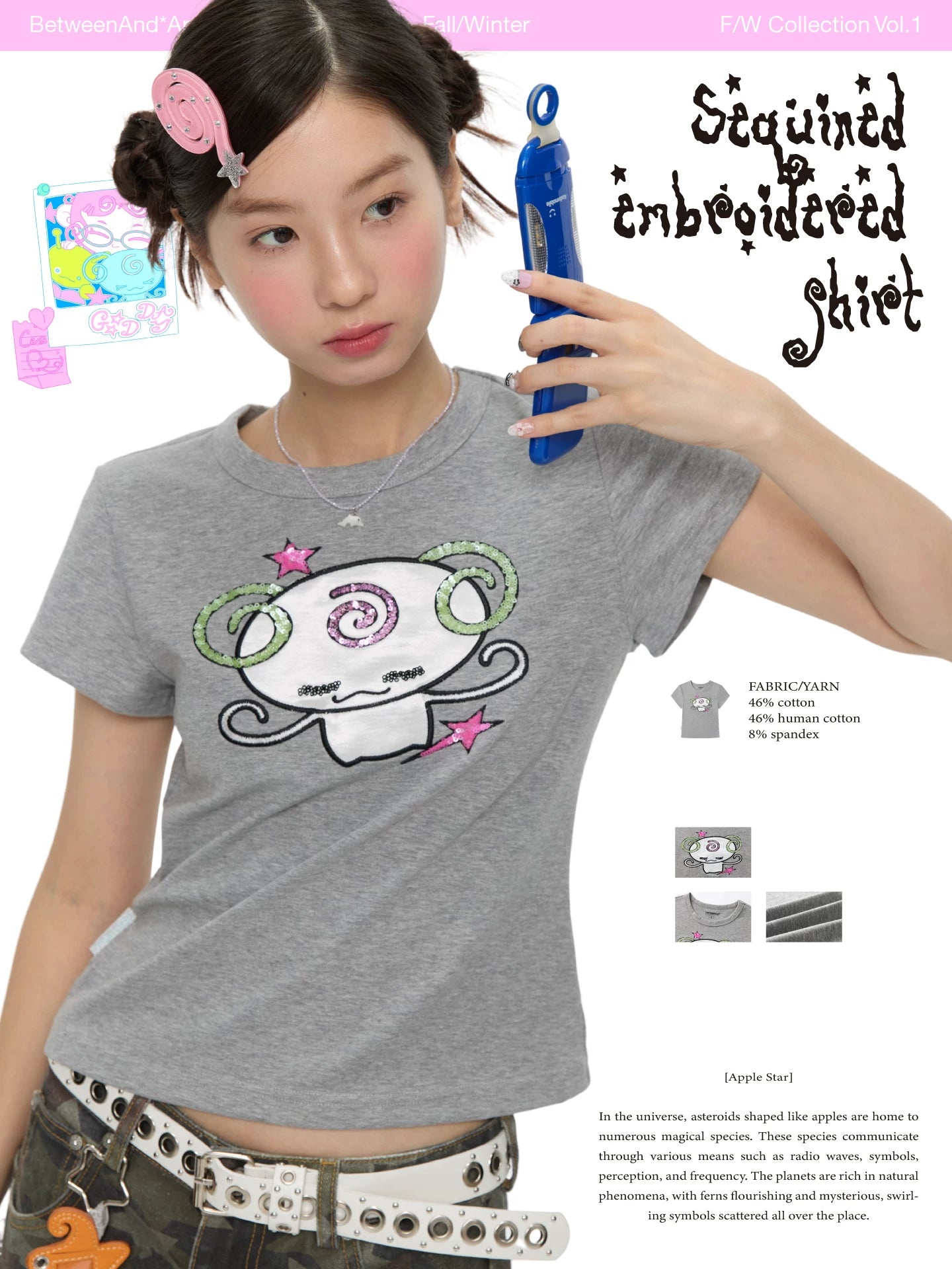 Sequined embroidered t-shirt