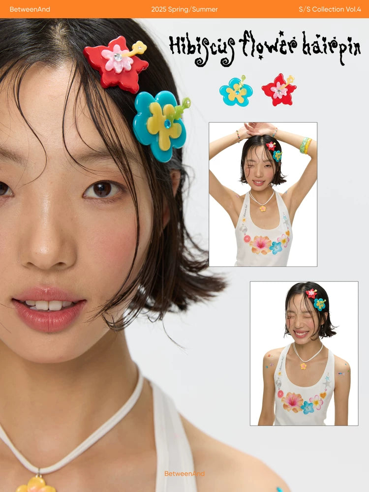Hibiscus flower hairpin